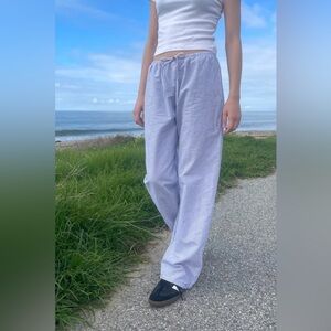 BRANDY MELVILLE blue seersucker wide leg pant